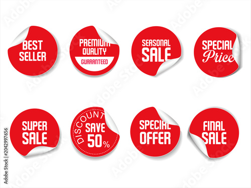 Sale banner templates design special offer, best seller, discount and clearance sale tags collection