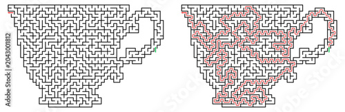 Konstfotografi Silhouette labyrinths in the shape of objects cup