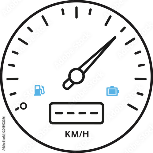 vector illustration of car dashboard clock gauge showing time to go timer meter icon