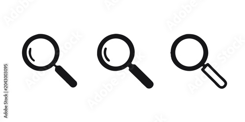 Bild auf Leinwand magnifying glass icons on transparent background search
