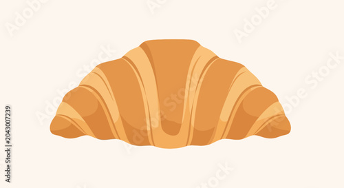 Foto Freshly Baked Croissant, Golden Brown Pastry, Breakfast Food, Delicious Baked Go