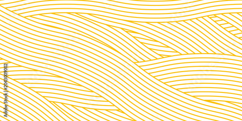 Texture of yellow instant noodles pasta and spaghetti with geometric wavy lines.