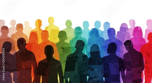 Rainbow Silhouettes of Diverse People