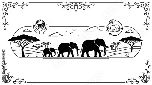Photography African Elephants Family Safari Silhouette