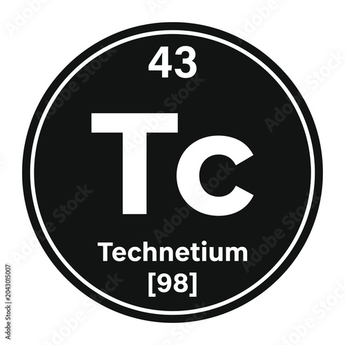 Photos Technetium element symbol Tc atomic number 43 chemical sign icon