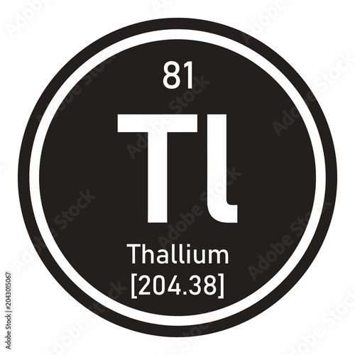 Tableau sur toile Thallium element symbol Tl with atomic number 81 on white background icon