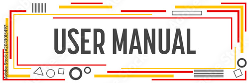 User Manual Lines Squares Shapes Horizontal Red Yellow 