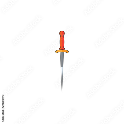 Cuadro en lienzo Heavy Medieval Broadsword Flat Design Illustration