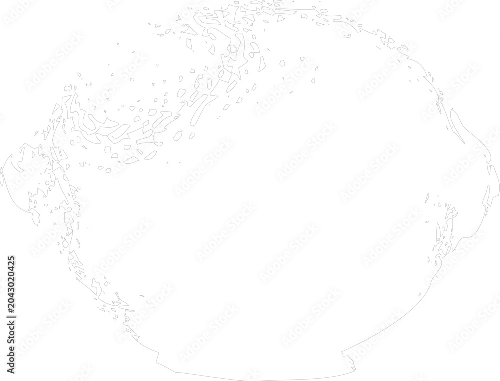 Fototapeta premium Simple line art illustration of a globe with abstract continents educational geography visual aid