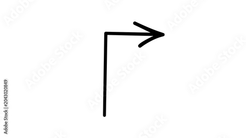 Features a thick, bold black line curved arrow looping forward in a clockwise direction on a solid white background.
