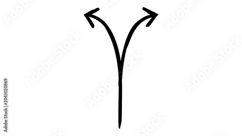 Showcases a thick black line forming a curved arrow that loops backward in a counterclockwise direction on a solid white background.