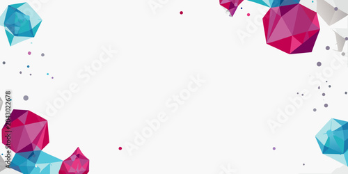 Quadro em tela colorful low poly network banner geometric shapes