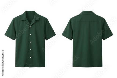 Green short-sleeve shirt mock up 