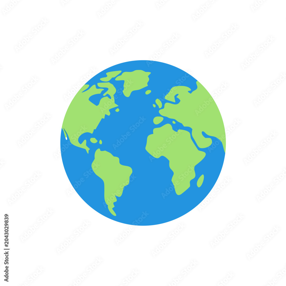 Fototapeta premium earth globe flat vector illustration planet world