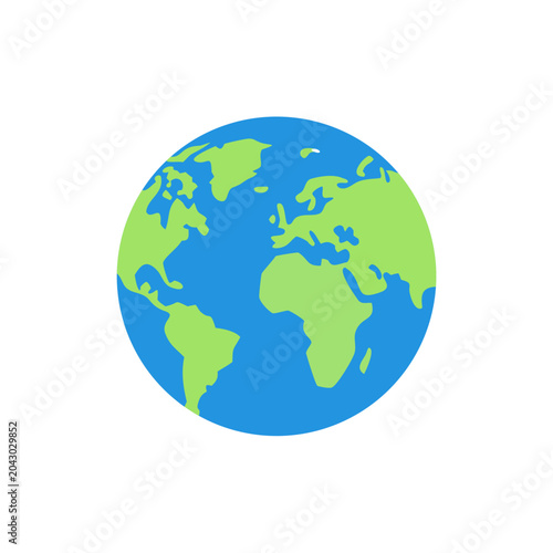 earth globe flat vector illustration planet world