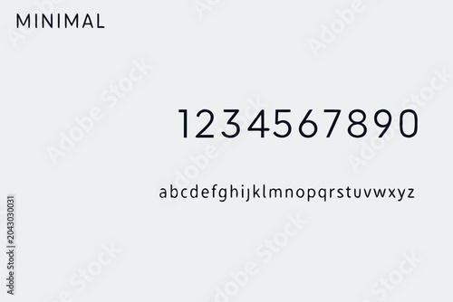 Photos Minimal Geometric Typeface With Numbers And Letters On White Background