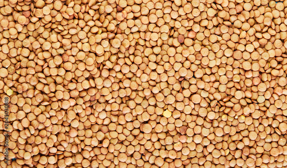 Fototapeta premium Close up lentil background, lentil seeds.