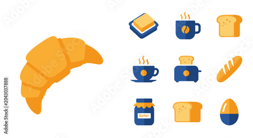 Photos Croissant pastry bread breakfast food item.