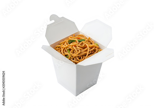 Open white takeout container filled with crispy fried chicken