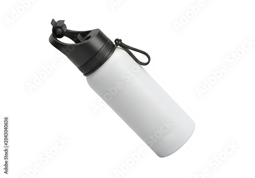 Simple white water bottle with flip top lid