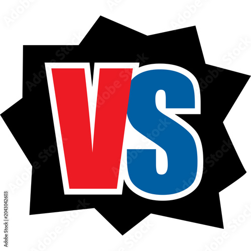 Bild auf Leinwand VS Versus Icon Letter Element