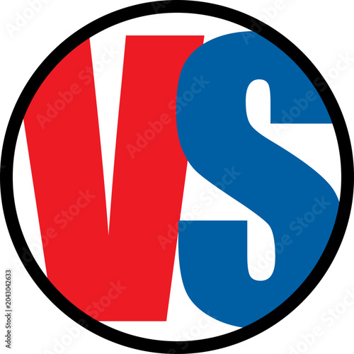 Photos VS Versus Icon Letter Element