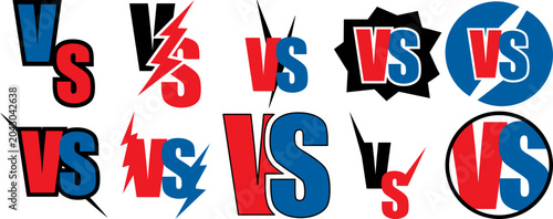 Photos VS Versus Icon Letter Element