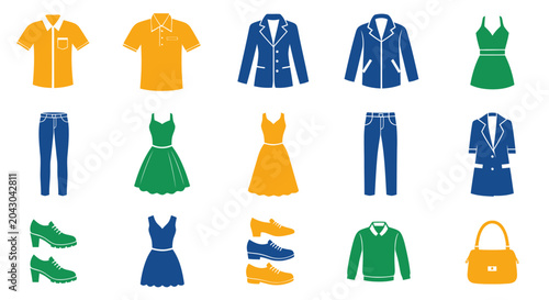 Fotografie Collection of colorful clothing items.