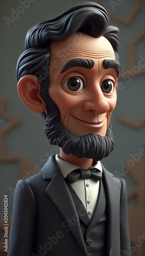 3D animation of Abraham Lincoln