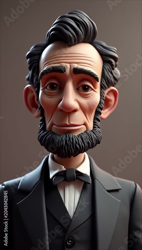 3D animation of Abraham Lincoln