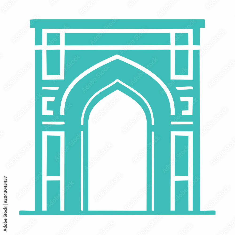 Fototapeta premium Teal Islamic Archway Icon
