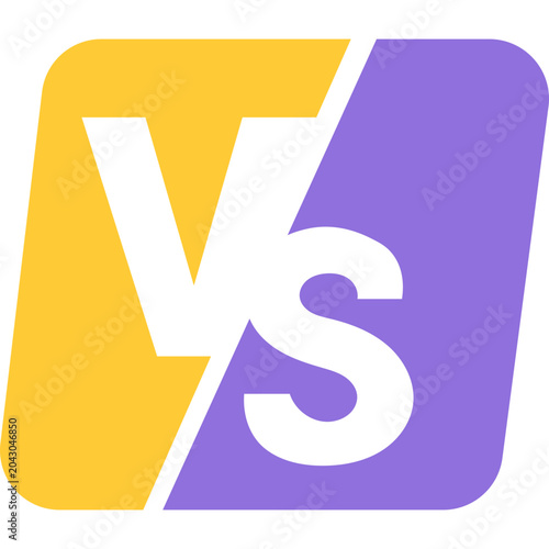 Schilderij op canvas VS Versus Icon Letter Element