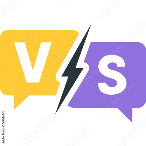 Canvas Print VS Versus Icon Letter Element