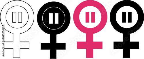 Schilderij op canvas Menopause Icon Set, Female Health Symbols