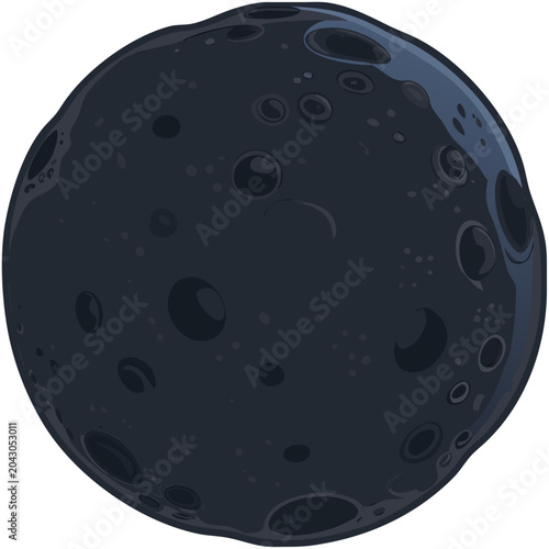 Quadro em tela moon silhouette in dark mode vector astronomy
