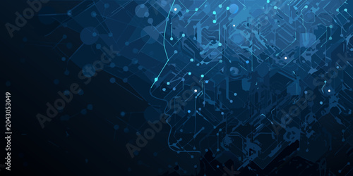 Foto neural network brain digital illustration futuristic technology