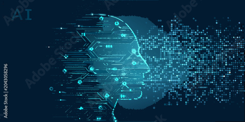 Fotografie brain with circuitry digital illustration futuristic technology