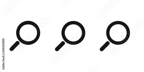 magnifying glass icons on transparent background search