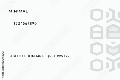 Foto geometric typeface in minimalist style font letters