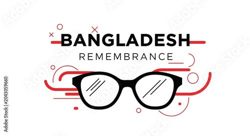 Bild auf Leinwand Bangladesh Remembrance Design with Glasses Icon