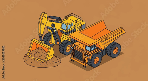 Heavy machinery for construction and excavation.