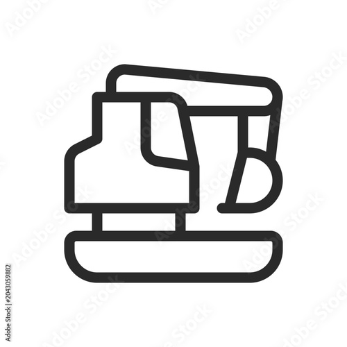 Canvastavla Amphibious Excavator line icon, Floating Pontoon Amphibious Excavator for Shallo