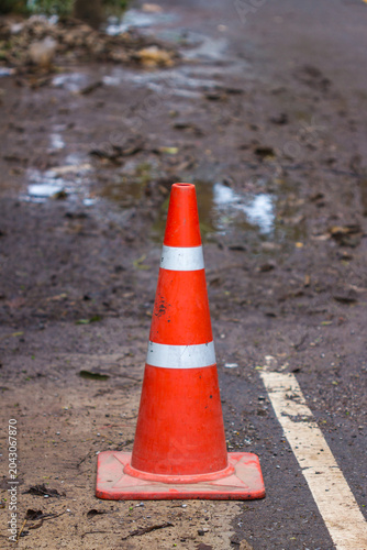 traffic cones on the road