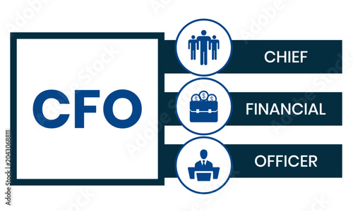 CFO - Chief Financial Officer acronym. business concept background. vector illustration concept with keywords and icons. lettering illustration with icons for web banner, flyer, landing page