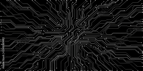 Tableau sur toile Abstract digital technology pattern featuring a modern electronic computer mothe