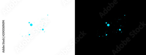 Foto Minimal Cyan Glowing Particle Group on White and Black Background