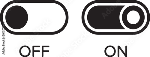 Bild auf Leinwand On off toggle slider silhouette black vector icon