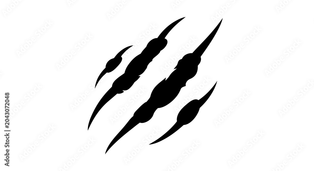 Foto Black claw marks scratch symbol.