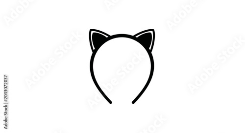 Schilderij op canvas Black Cat Ears Headband Accessory.