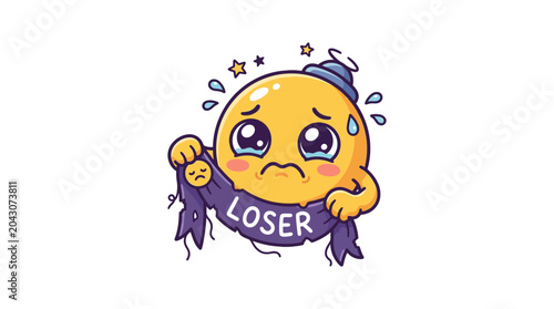 Bilde på lerret Crying Emoji with Loser Banner